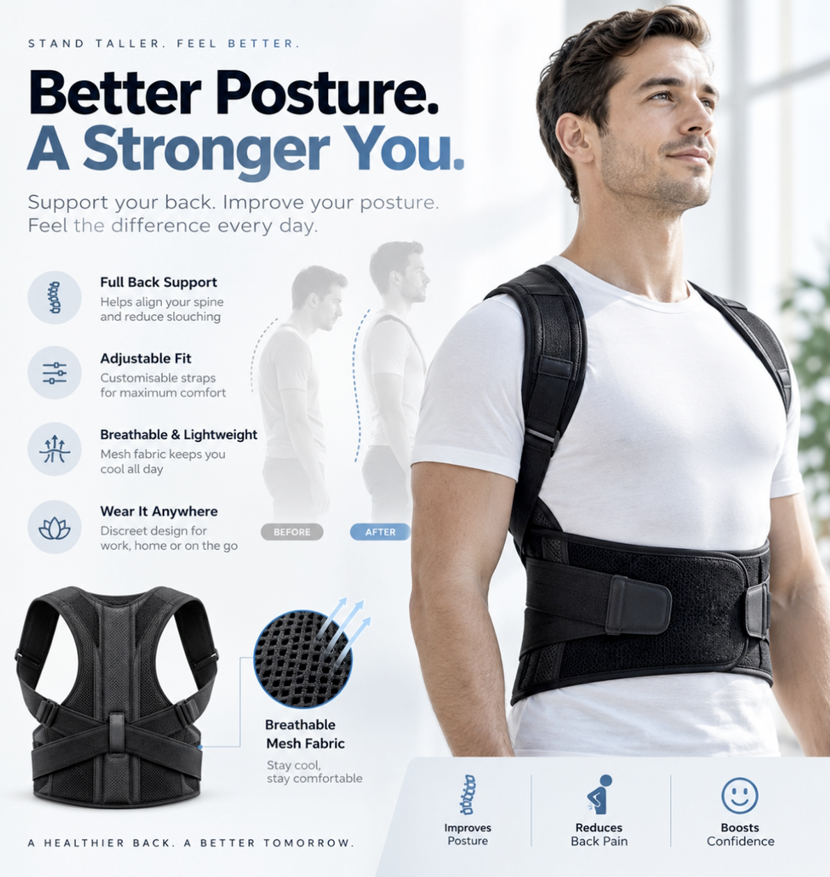 Storyboard for TikTok back brace video